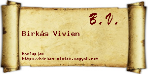 Birkás Vivien névjegykártya